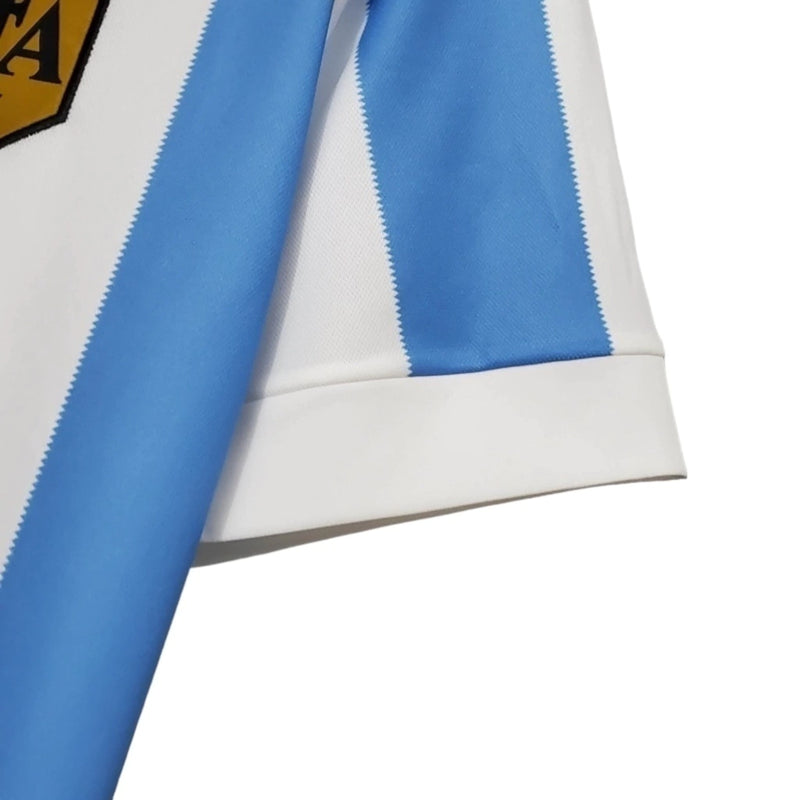 Camisa Retrô Seleção da Argentina I 1978 - Masculina - Branca com detalhes em azul