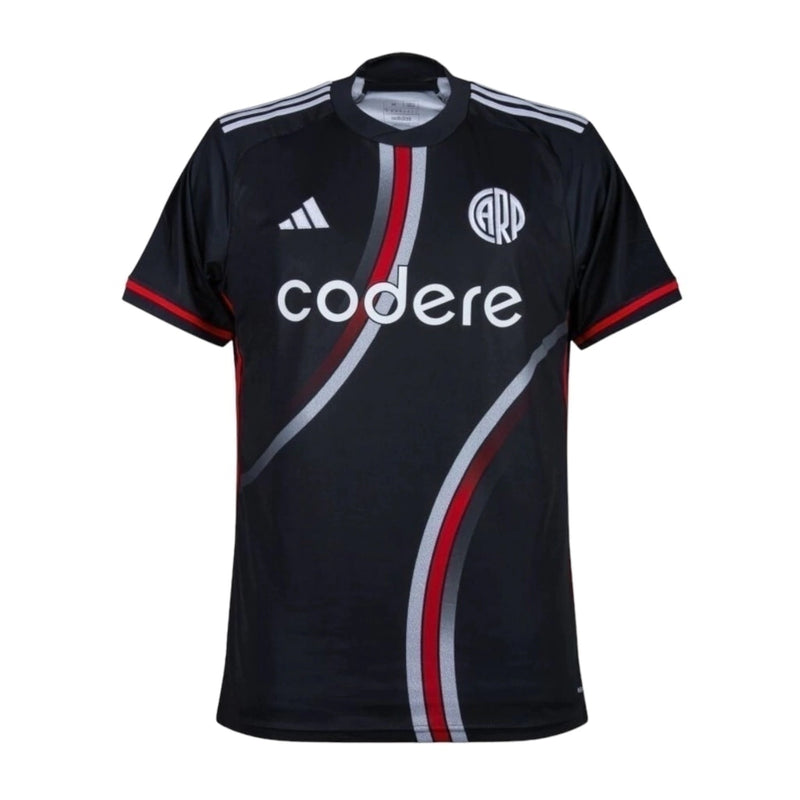 Camisa River Plate III 24/25 - Torcedor Masculina - Preta com detalhes em vermelho