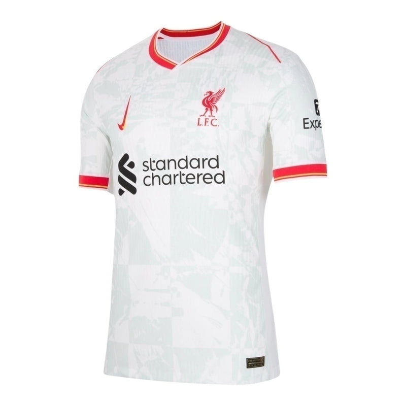 Camisa Liverpool III 24/25 - Torcedor Masculina - Branca com detalhes em vermelho e cinza