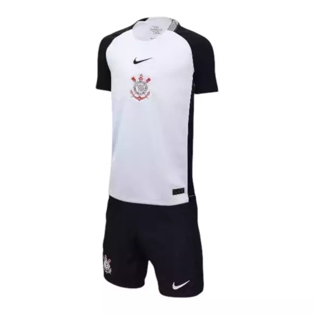 Kit Infantil Corinthians Home 25/26 - Branca e preta