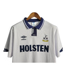 Camisa Tottenham I Retrô 91/93 - Masculina - Branca com detalhes em azul