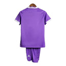 Kit Infantil Retrô Real Madrid 16/17 - Roxo com detalhes em branco