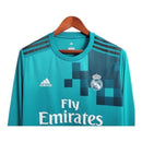 Camisa Retrô Real Madrid I 2017/2018 manga longa - Masculina - Verde com detalhes em azul