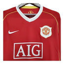 Camisa Retrô Manchester United I 2006/2007 manga longa - Masculina - Vermelha com detalhes em amarelo e branco