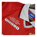 Camisa Retrô Manchester United I 1999/2000 manga longa - Masculina - Vermelha com detalhes em branco