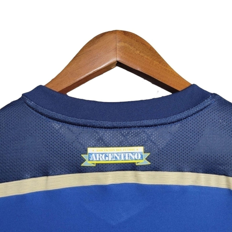 Camisa Retrô Seleção da Argentina I 2014 - Masculina - Azul com detalhes em bege e branco