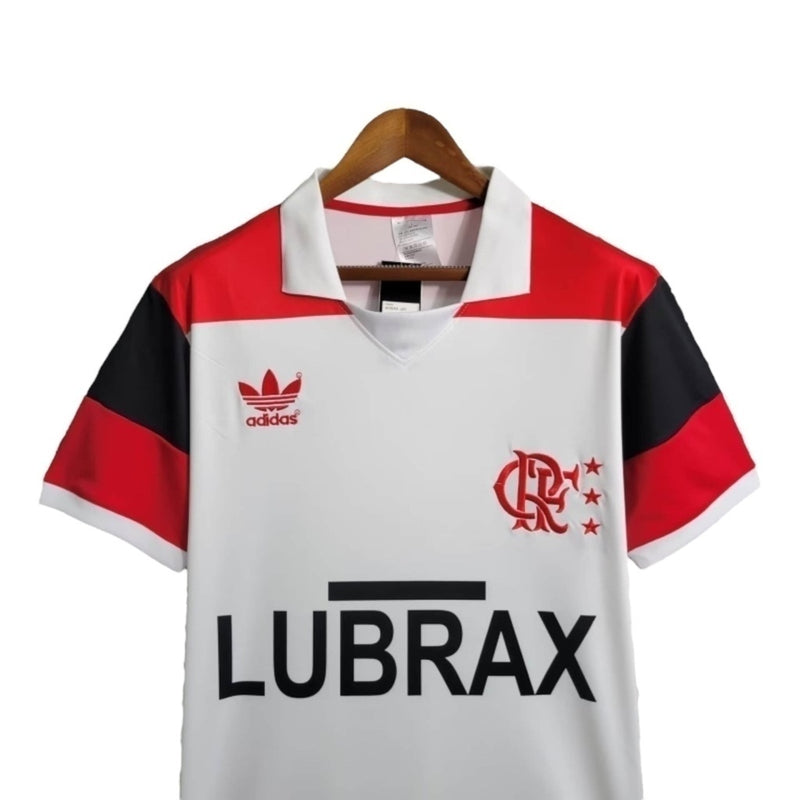 Camisa Retrô Flamengo II 1986 - Masculina - Branca com detalhes em vermelho