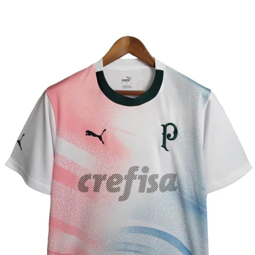 Camisa Palmeiras Edição especial 23/24 - Torcedor Masculina - Branca com detalhes em azul e rosa