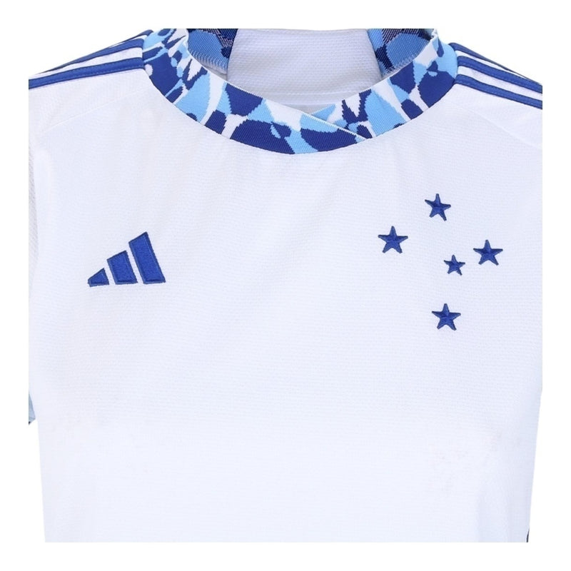 Camisa Cruzeiro II 24/25 - Torcedor Feminina - Branca com detalhes em azul