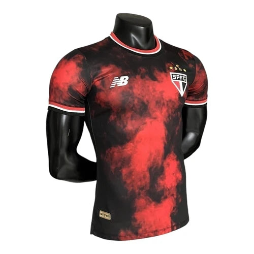 Camisa São Paulo III 24/25 - Jogador Masculina - Vermelha com detalhes em preto