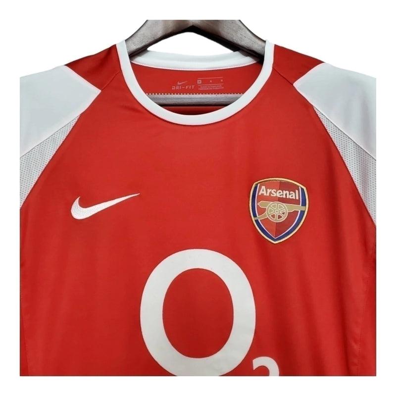 Camisa Retrô Arsenal I 02/04 - Masculina - Vermelha e branca