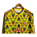 Camisa Retrô Arsenal II 1991/1993 manga longa - Masculina - Amarela com detalhes em verde e vermelho