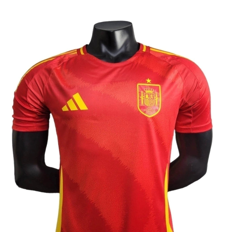 Camisa Seleção da Espanha I 24/25 - Jogador Masculina - Vermelha com detalhes em amarelo