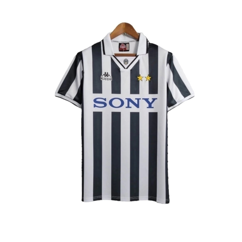 Camisa Retrô Juventus I 1995/1997 - Masculina - Branca e preta