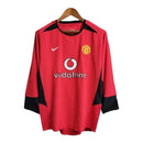 Camisa Retrô Manchester United I 2002/2004 manga longa - Masculina - Vermelha