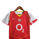 Kit Infantil Retrô Arsenal I 2004/2005 - Vermelho com detalhes em branco e amarelo