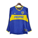 Camisa Retrô Boca Juniors 2003/2004 manga longa - Masculina - Azul com detalhes em amarelo