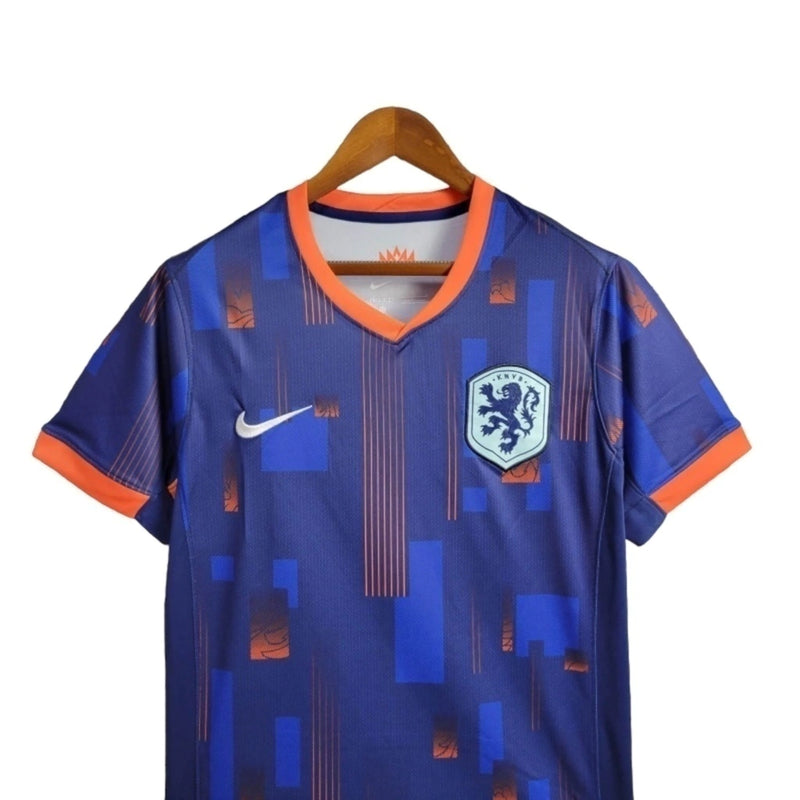 Camisa Seleção da Holanda II 24/25 - Torcedor Masculina - Azul com detalhes em laranja