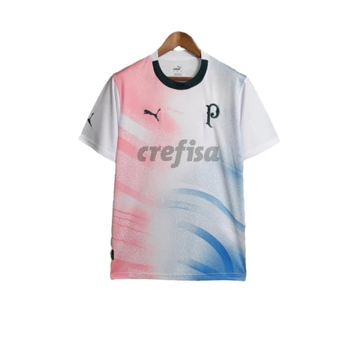 Camisa Palmeiras Edição especial 23/24 - Torcedor Masculina - Branca com detalhes em azul e rosa