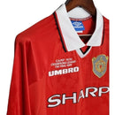 Camisa Retrô Manchester United I 1999/2000 manga longa - Masculina - Vermelha com detalhes em branco