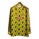 Camisa Retrô Arsenal II 1991/1993 manga longa - Masculina - Amarela com detalhes em verde e vermelho