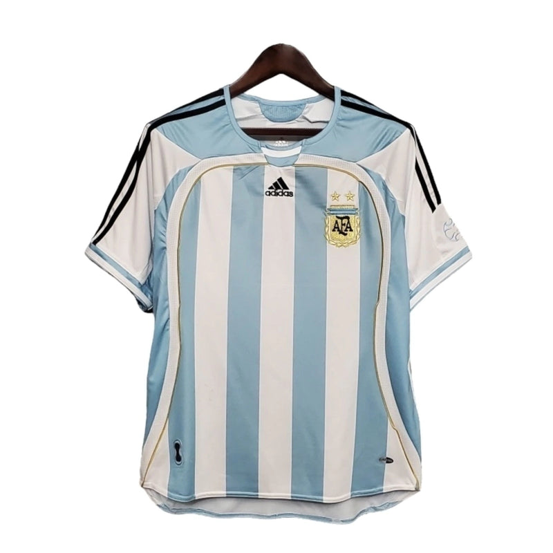 Camisa Retrô Seleção da Argentina I 2006 - Torcedor - Azul com detalhes em branco e preto