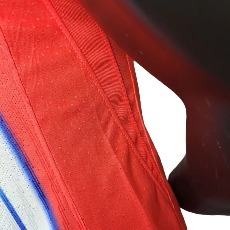 Camisa Atlético de Madrid I 24/25 - Jogador Masculina - Vermelha com detalhes em branco e azul