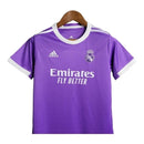 Kit Infantil Retrô Real Madrid 16/17 - Roxo com detalhes em branco