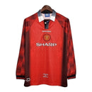 Camisa Manchester United 1996 Umbro - Manga Longa - Vermelho