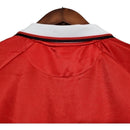 Camisa Retrô Manchester United I 1999/2000 manga longa - Masculina - Vermelha com detalhes em branco