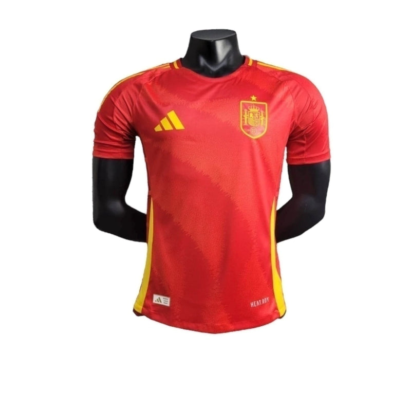 Camisa Seleção da Espanha I 24/25 - Jogador Masculina - Vermelha com detalhes em amarelo