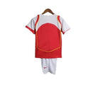 Kit Infantil Retrô Arsenal I 2004/2005 - Vermelho com detalhes em branco e amarelo