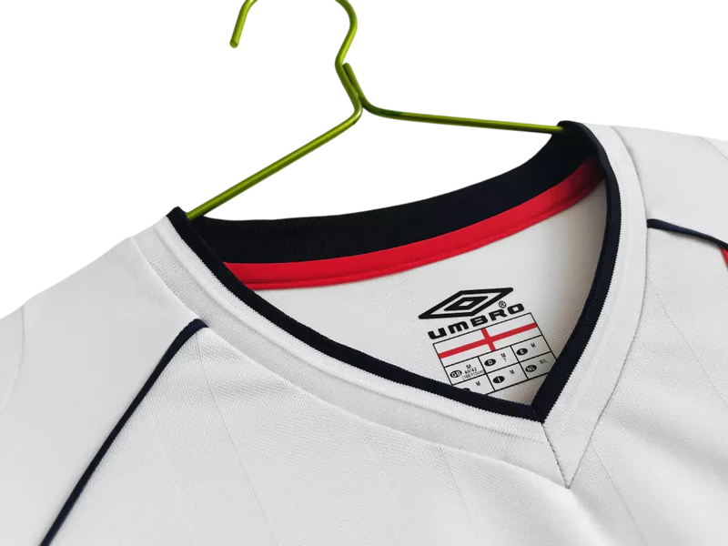 Camisa Seleção Inglaterra Retrô Manga Longa 2002 - Torcedor Masculina - Branco