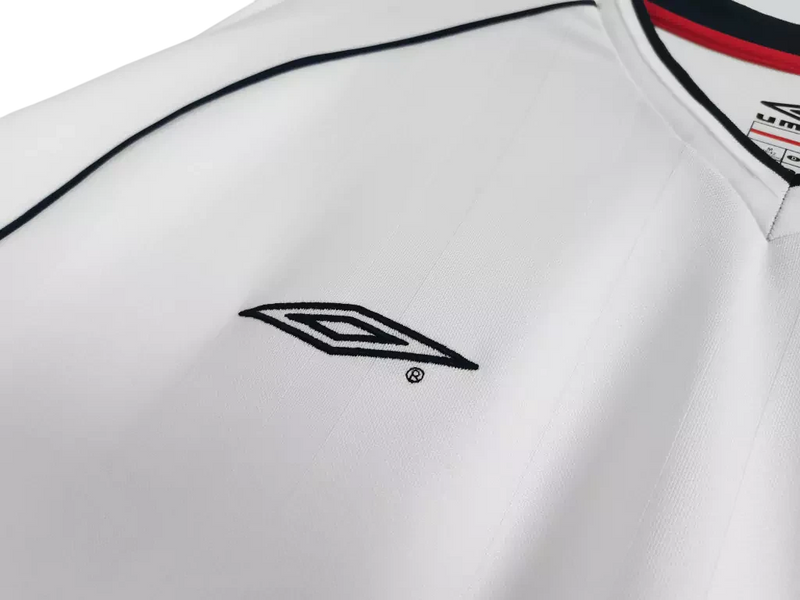 Camisa Seleção Inglaterra Retrô Manga Longa 2002 - Torcedor Masculina - Branco