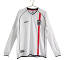 Camisa Seleção Inglaterra Retrô Manga Longa 2002 - Torcedor Masculina - Branco